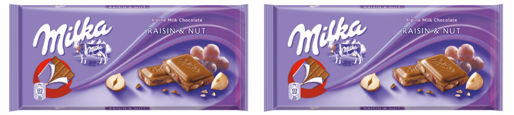 2x czekolada Milka Raisin&Nut, rodzynki i orzechy, 100g