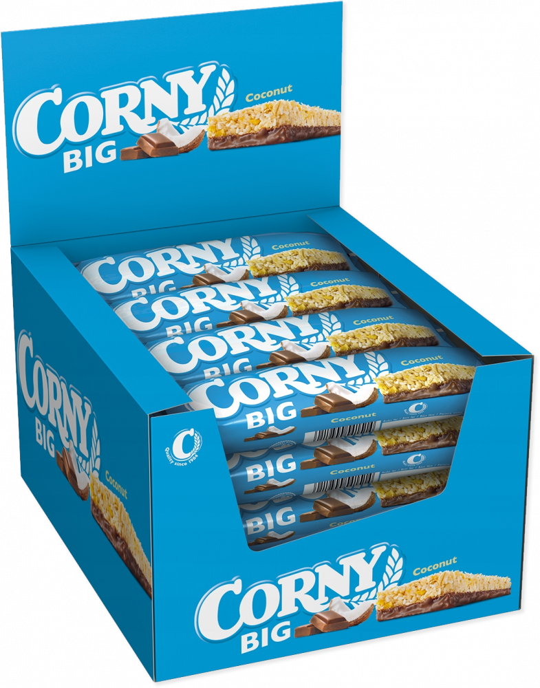 24x Baton zbożowy Corny Big z mleczną czekoladą i kokosem, 50g