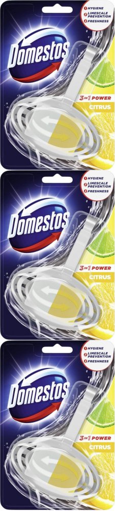 3x Kostka do WC z koszyczkiem Domestos, 3w1, Citrus, 35g