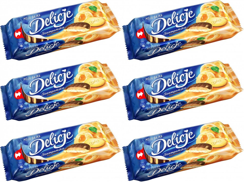 6x Ciastka Delicje szampańskie Mondelez, morelowy, 147g