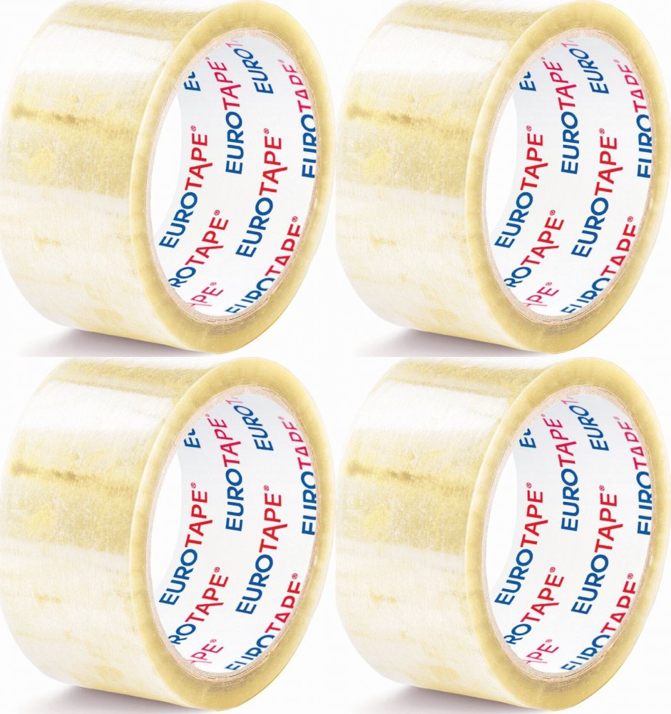 4x Taśma pakowa Dalpo Eurotape, Premium "Extra mocna", 50mmx66m, transparentny