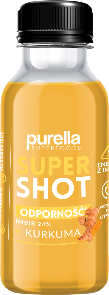 Napój imbirowy Purella SuperShot Odporność, imbir/kurkuma, 100ml