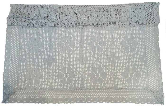 Obrus szydełkowy rozmiar: 60x120 wzór 559 szary
