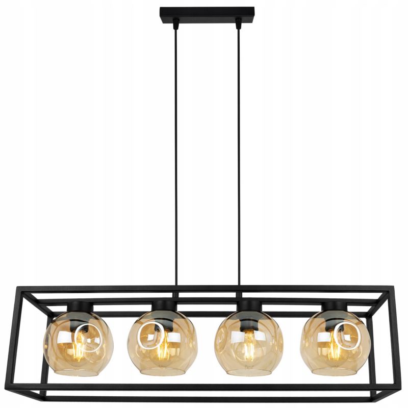 Lampa sufitowa wisząca Light Home LH Rio Cage 4x E27 60W miodowy 1szt