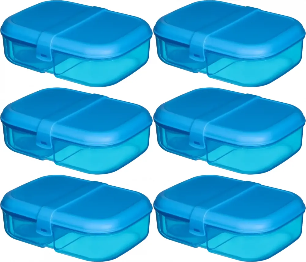 6x Lunchbox Sistema Ribbon Lunch, 1.1l, z pojemnikiem Mini Bite 130ml, mix kolorów