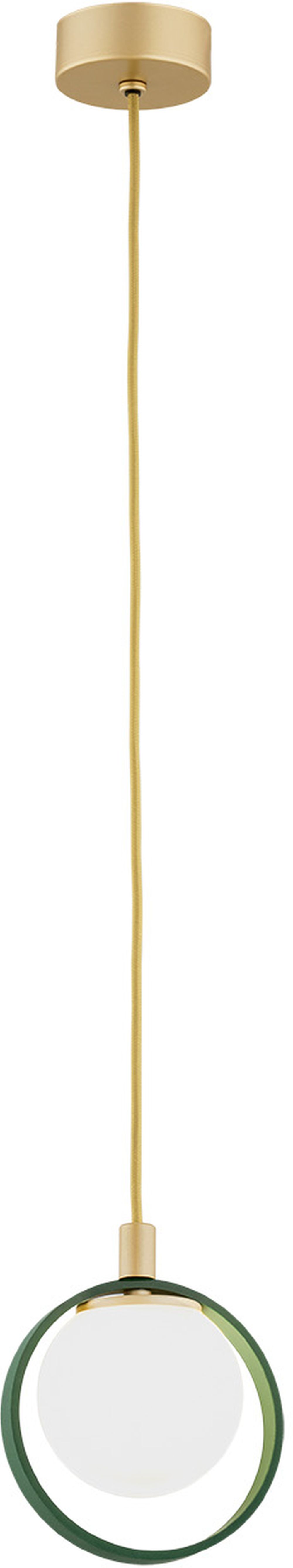 Argon Saturnia lampa wisząca 1x6W opal mat/złoty/zielony 8256