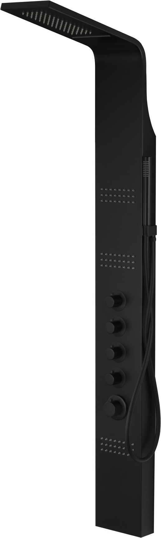 Corsan LED Kaskada panel prysznicowy ścienny czarny półmat A014MBLLED