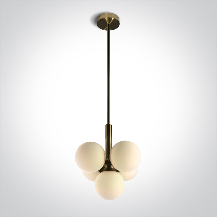 One Light Carla Z5 lampa wisząca 5x9 W mosiądz szczotkowany 63116A/BBS