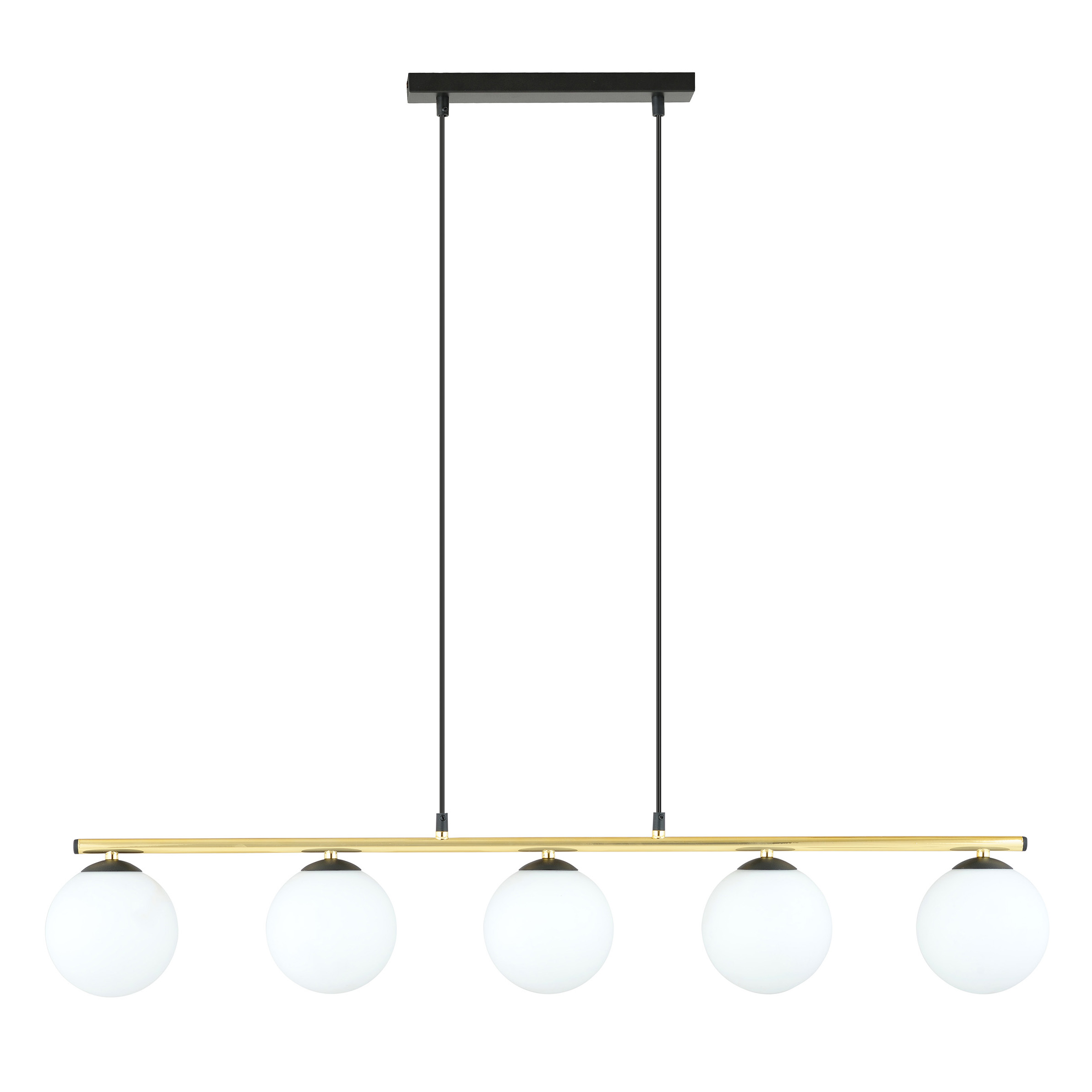 Emibig Allora lampa wisząca 5x10 W czarny/szkło mleczne 1254/5