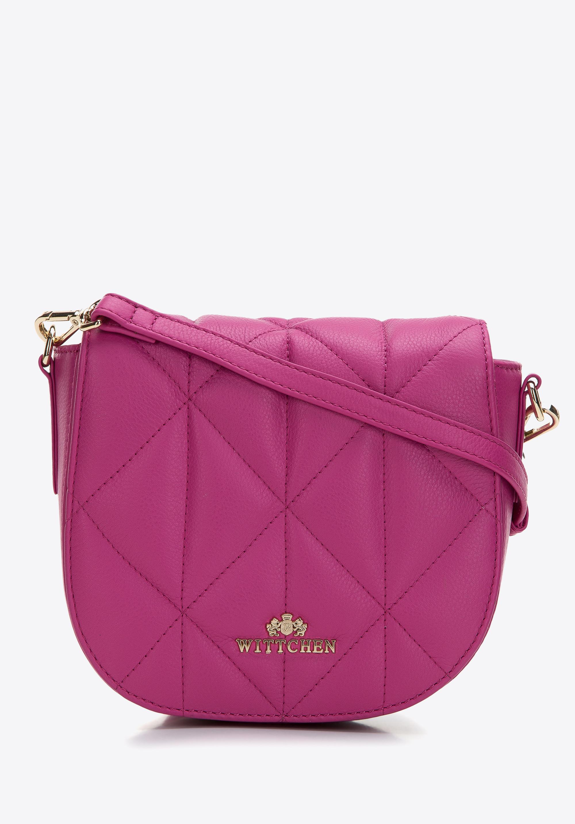 Damska torebka saddle bag z pikowanej skóry różowa