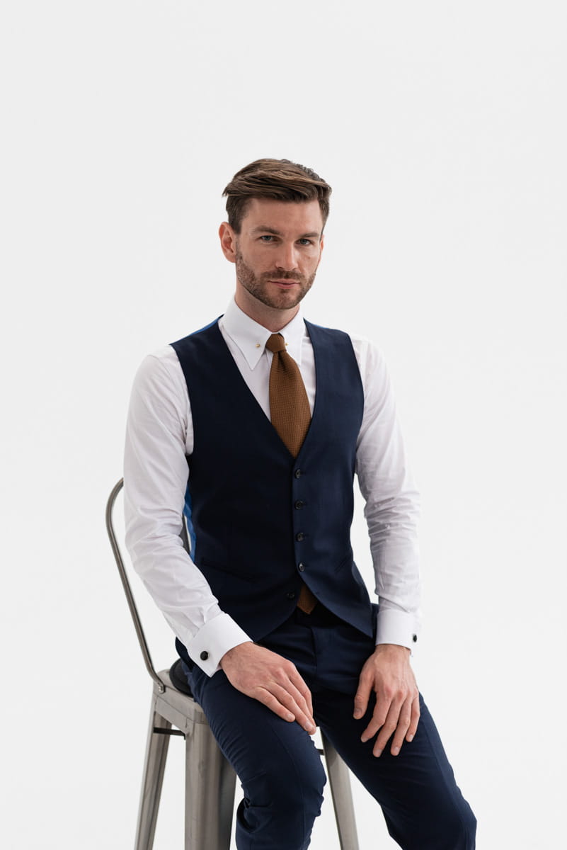 Granatowa kamizelka Gatsby