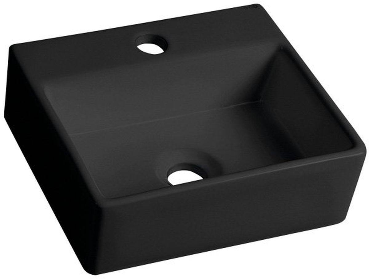 Darmowa Dostawa - Umywalka 33.5x29 cm prostokątna ścienna-nablatowa czarna Sapho Small BH7002B