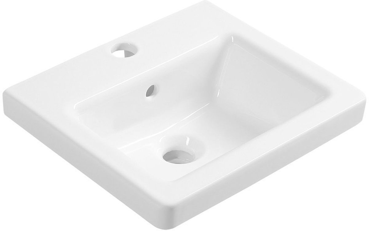 Darmowa Dostawa - Umywalka 40x35 cm prostokątna ścienna-meblowa-wpuszczana biała Sapho City KE040