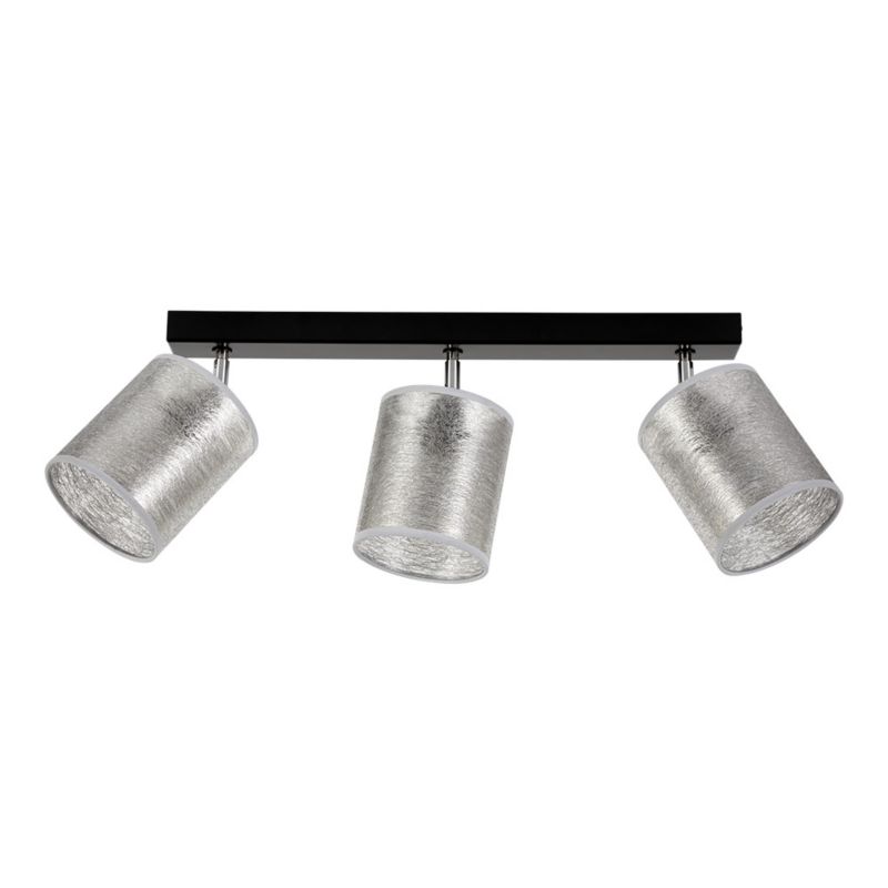 Lampa Sufitowa SPOT Light 3xE27 Max.25W Klasyczna Czerń w Połączeniu z Srebrnymi Abażurami, Polski Producent, 1 szt.