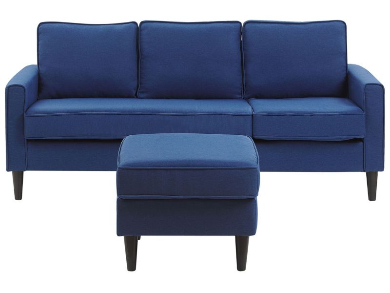 Sofa 3-osobowa z otomaną ciemnoniebieska Avesta 1 kpl