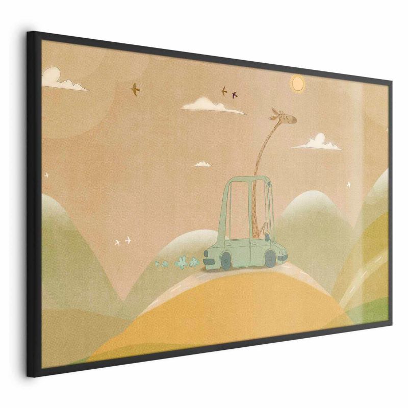 Plakat Artgeist Podróżująca żyrafa 42x29,7 cm z ramą czarną 1 szt