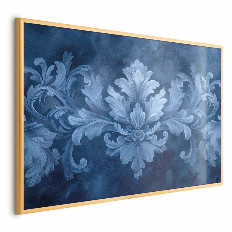 Plakat Artgeist Błękitny ornament 42x29,7 cm z ramą złotą 1 szt