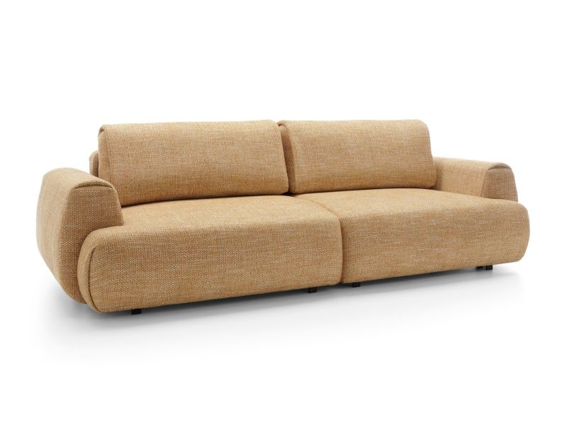 Sofa Bettso Morena z poduszkami i pojemnikiem na pościel żółty 1szt.