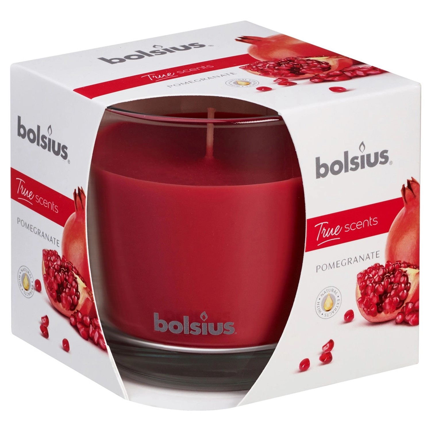 Bolsius Świeca zapachowa w szkle 95x95 mm True Scents Granat