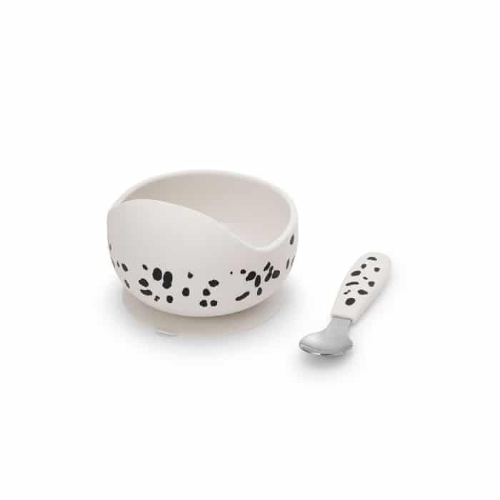 Elodie Details - zestaw do karmienia - miseczka i łyżeczka - Dalmatian Dots SC