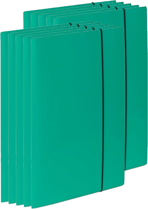 10x Teczka kartonowa z gumką VauPe Soft, A4, 450g/m2, 20mm, turkusowy