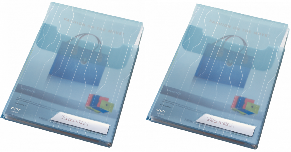 2x folder groszkowy Leitz CombiFile, poszerzany, z klapką, A4, do 150 kartek, 200μm, 3 sztuki, niebieski