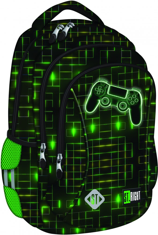 Plecak szkolny St.Right BP26 Neon Pad, trzykomorowy, 20l, 39x27x17cm