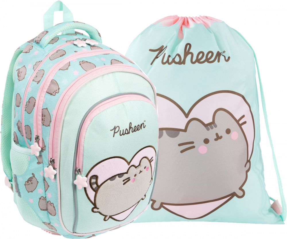 Zestaw: Plecak + worek na buty Pusheen Mint