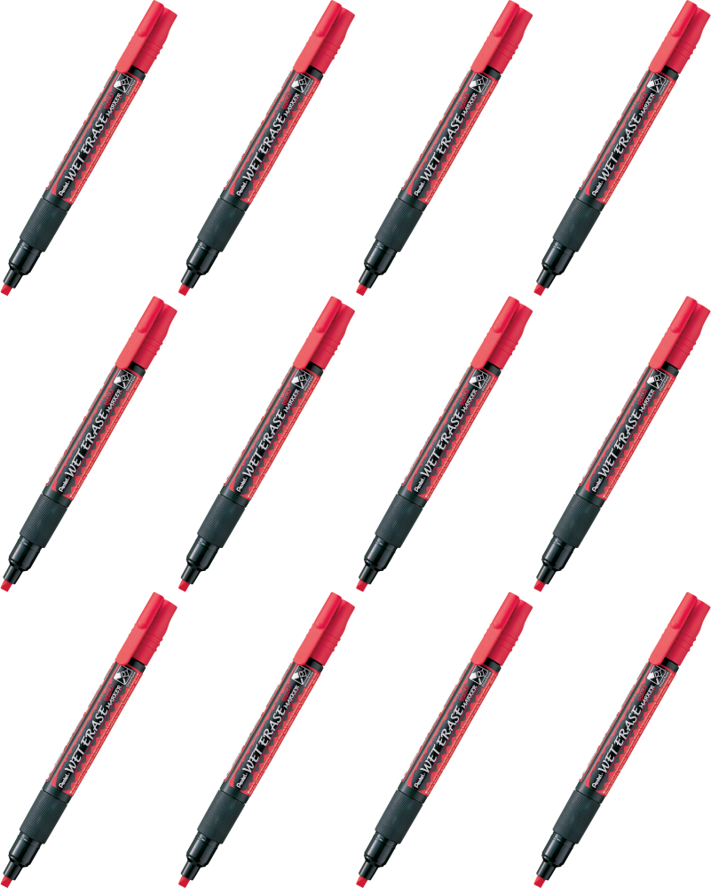 12x Marker kredowy Pentel SMW26 cienki, ścięta, 4.3mm, czerwony