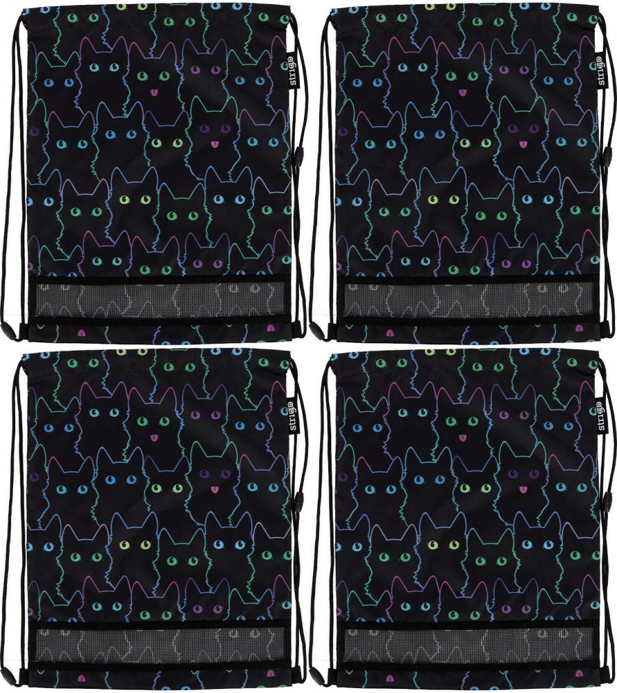4x Worek na buty Strigo Kot, 35x45cm, czarny