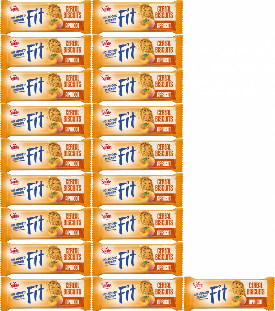 20x Ciasteczka zbożowe Sante Fit, z morelą, bez cukru, 50g