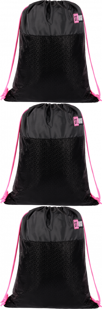 3x Worek na buty St.Right SO1 Black Glitter, 34x43cm, czarny