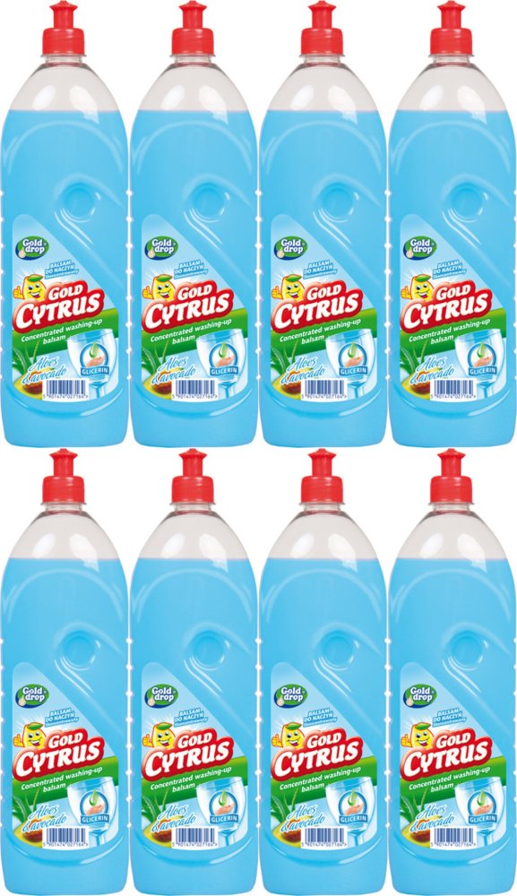 8x Balsam do naczyń Gold Cytrus Gold Drop, aloes i awokado, 1l