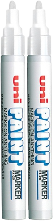 2x Marker olejowy UNI PX-20, okrągła, 2.2-2.8mm, biały