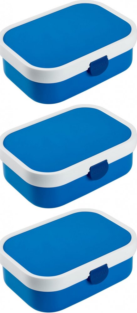 3x Lunchbox Mepal Campus, niebieski, 750ml, 18x13x6cm