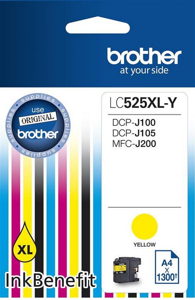 Tusz Brother (LC525XLY), 1300 stron, yellow (żółty)