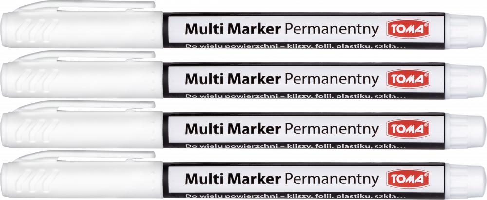 4x Marker permanentny Toma Multi Marker TO-333, okrągła, 1.5 mm, biały