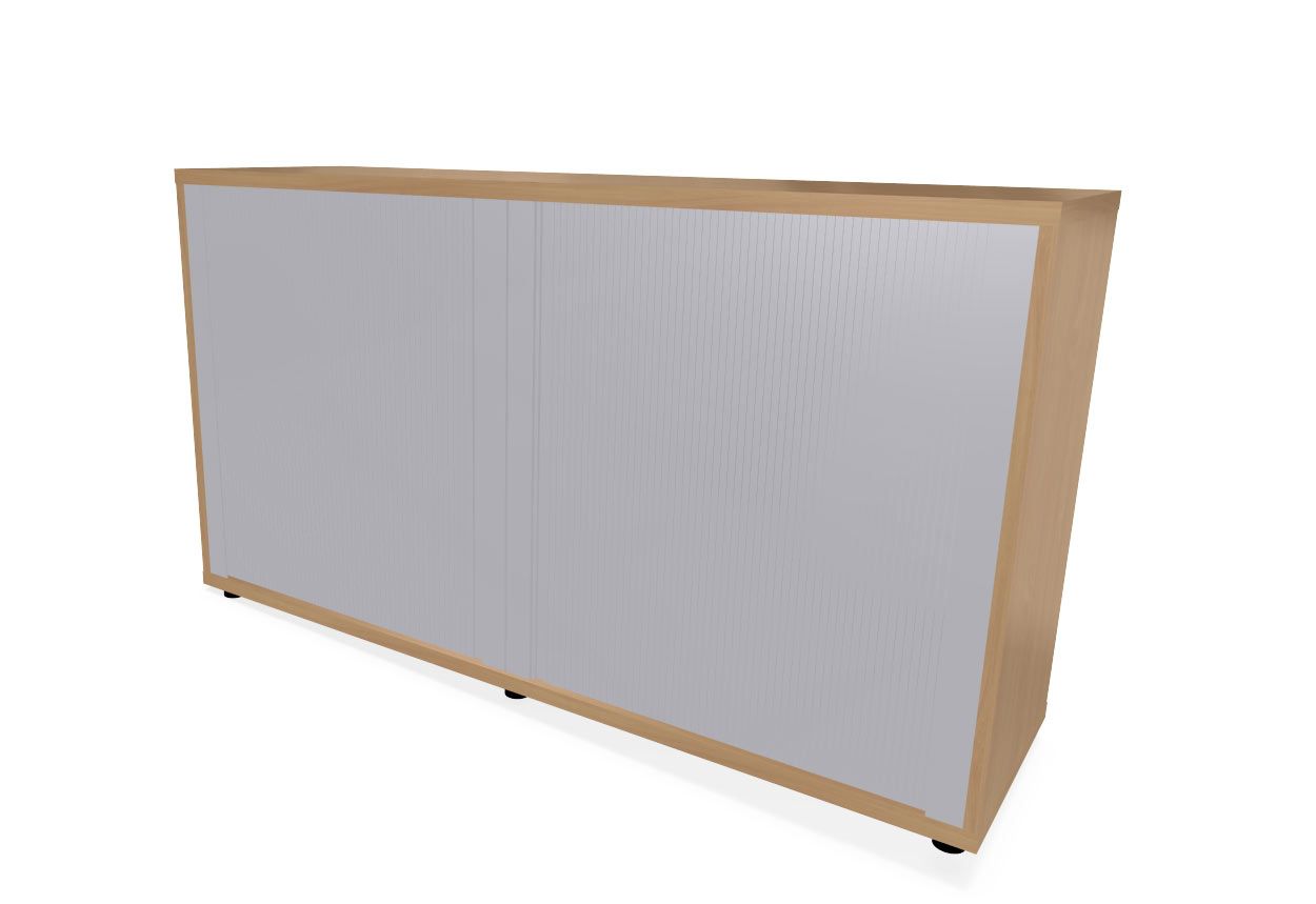 HEBE TS212 regał z żaluzją 140,2x40x79,2h (Kolor korpusu: Wiąz Baron)