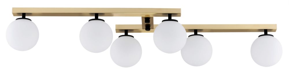 Argon Freemont lampa podsufitowa 6x7W opal mat/mosiądz szczotkowany 2544