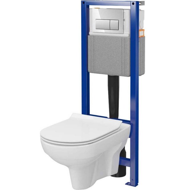 CERSANIT Zestaw podtynkowy CROMO NEW 40 mechaniczny, miska, deska, pr