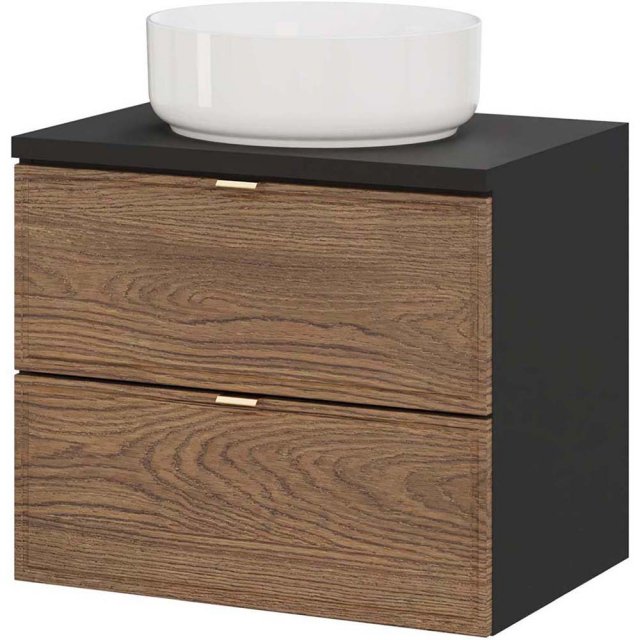 COMAD Zestaw mebli TALIA CASELLA szafka z blatem BLACK 60 cm, umywalk
