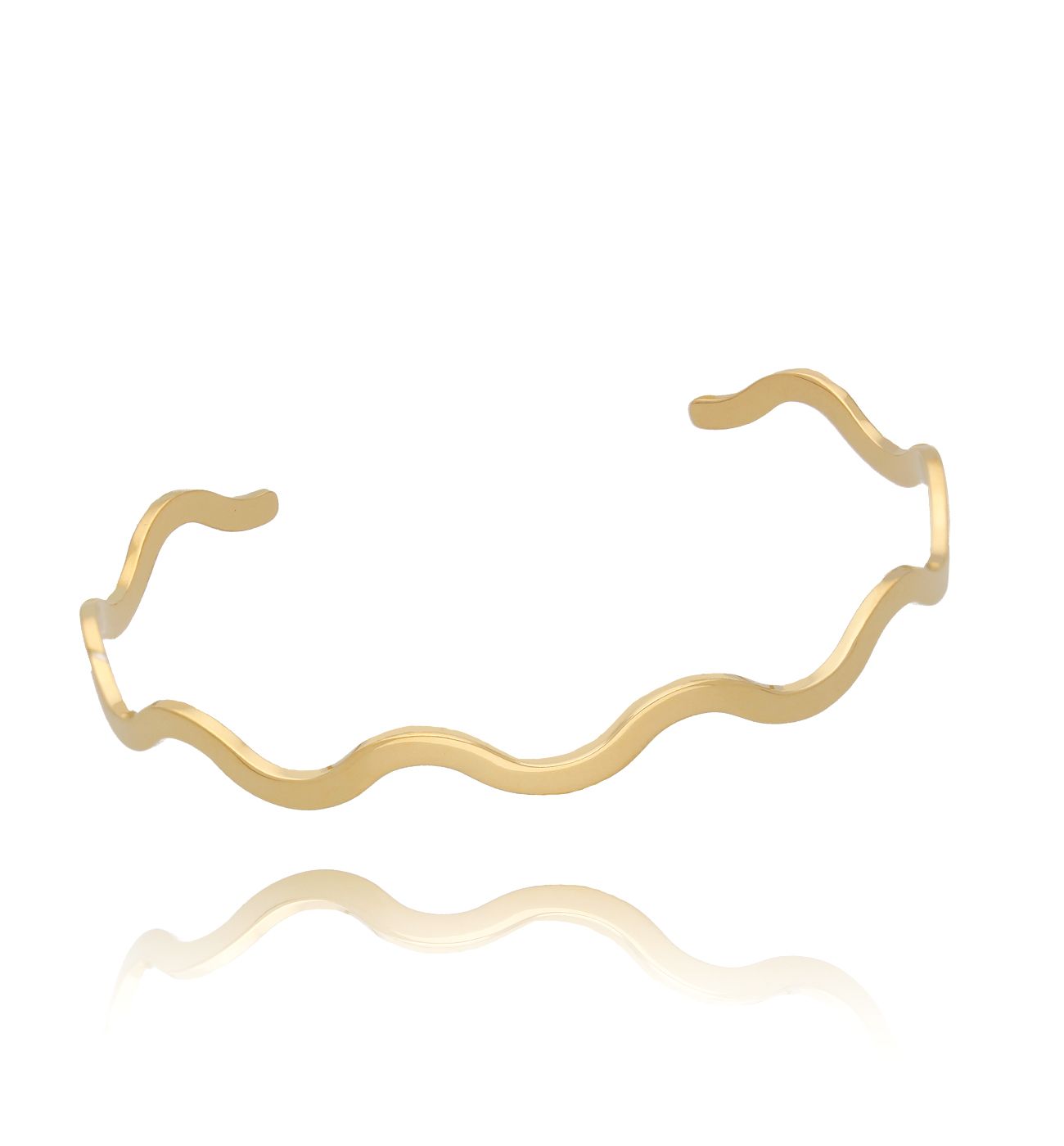 Bransoletka obręcz złota z falą Gold Wave - By Dziubeka