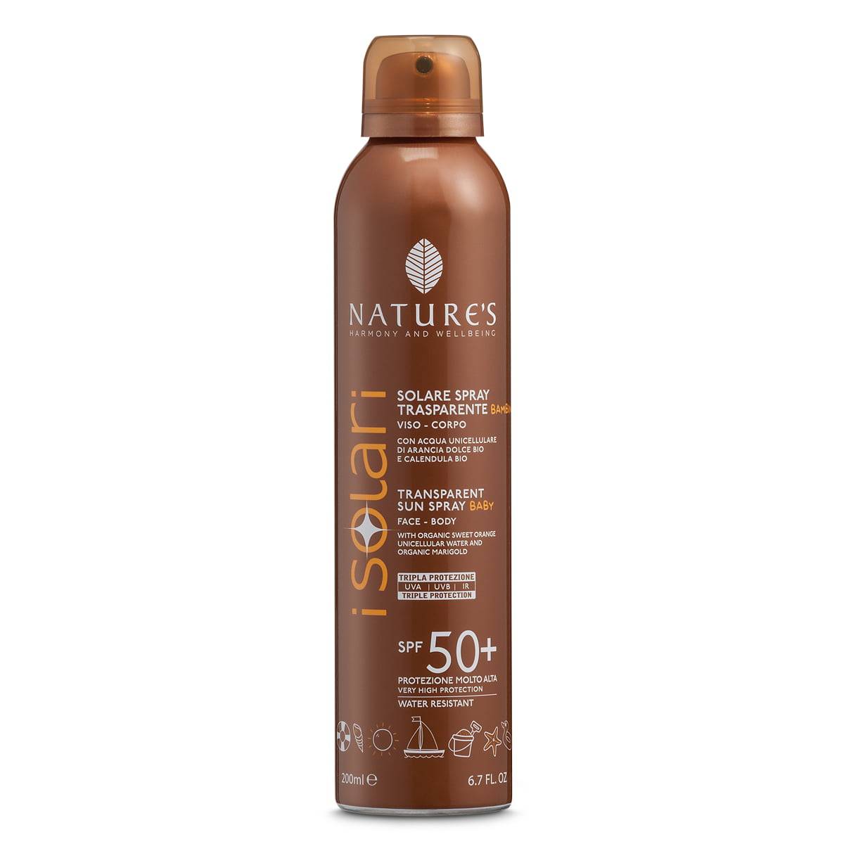Isolari Transparentny spray przeciwsłoneczny dla dzieci SPF 50+, 200ml,