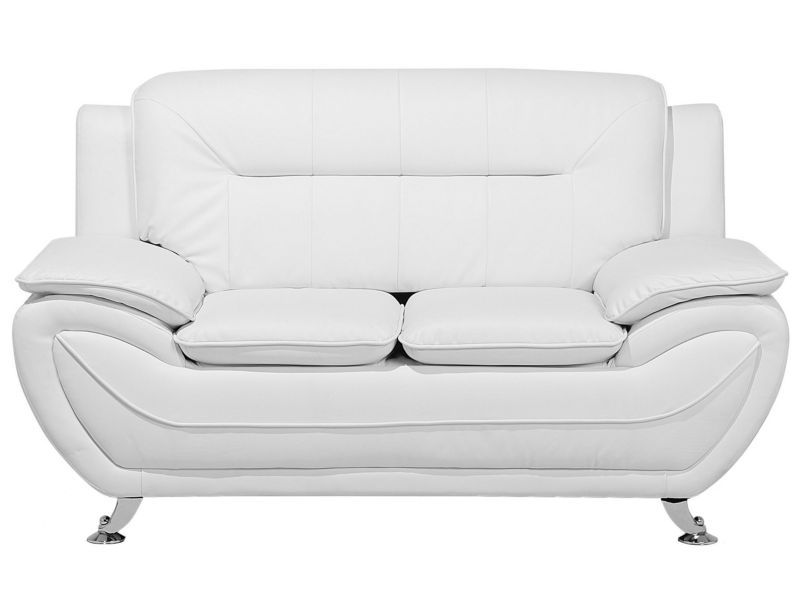 Sofa Leira Ekoskóra Biały dla 2 osób 1 szt.