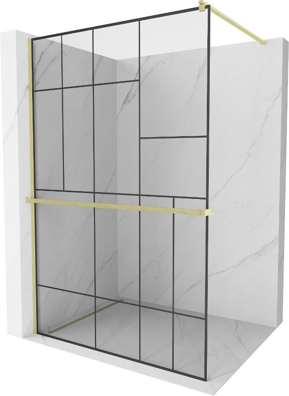 Ścianka prysznicowa Mexen Kioto+ czarny wzór 120x200 cm 800-120-121-55-78 1 szt.