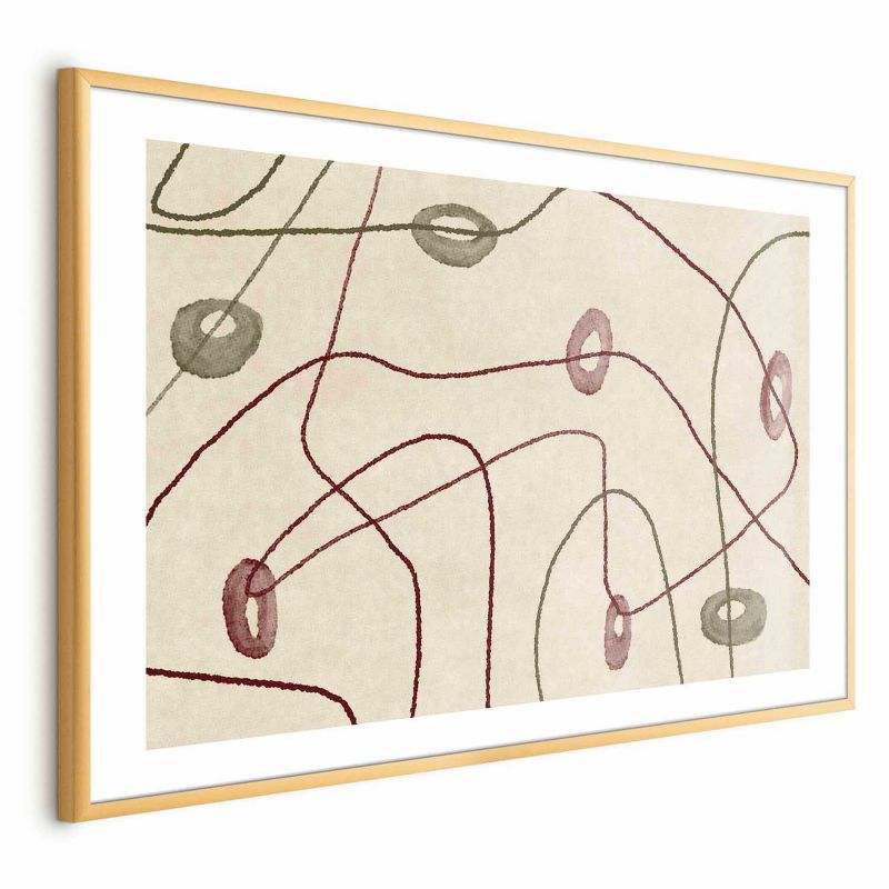 Plakat Artgeist Kształty 30x21 cm z ramą złotą 1 szt