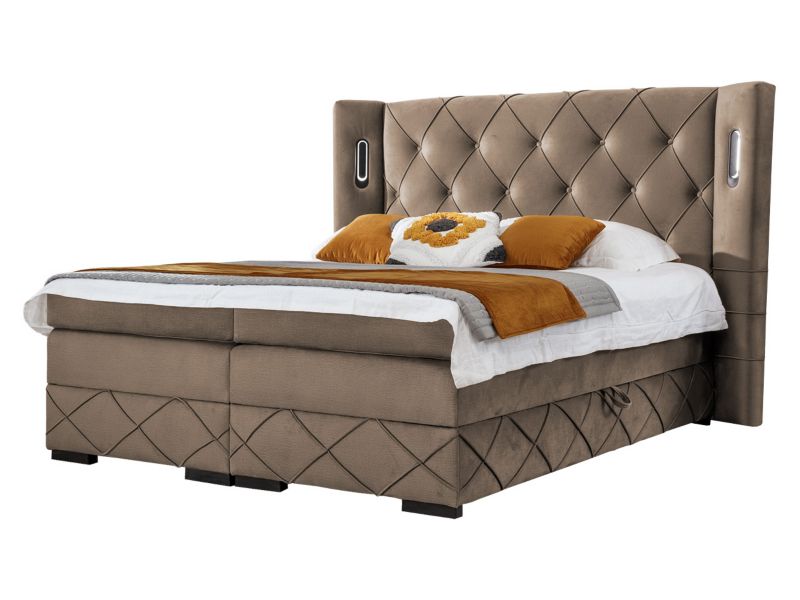Łóżko kontynentalne MIRJAN 24 Focus Lux 160x200 caffe latte 1 szt.