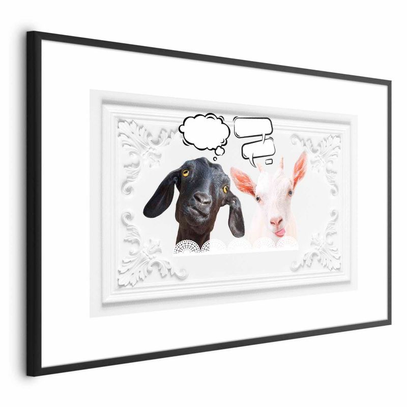 Plakat Artgeist Śmieszne kozy 30x21 cm z ramą czarną 1 szt