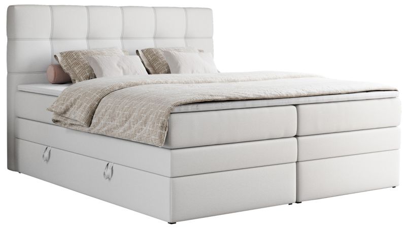 Łóżko kontynentalne MKS Meble ERNI KING 180x200 H3 Biały ecoskóra 1szt.