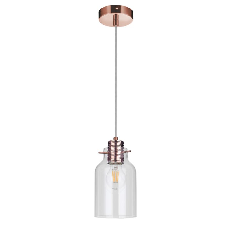 Lampa Wisząca SPOT Light 1xE27 Max.60W Nowoczesne Połączenie Miedzi z Transparentnym Kloszem, 1 szt.